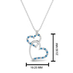 Load image into Gallery viewer, double-heart-diamond-pendant-with-blue-topaz-in-FDPD9270GICBLTO-NL-WG
