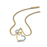 Load image into Gallery viewer, double-heart-diamond-pendant-with-blue-topaz-in-FDPD9270GICBLTO-NL-YG
