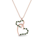 Load image into Gallery viewer, double-heart-diamond-pendant-with-emerald-in-FDPD9270GEMGR-NL-RG
