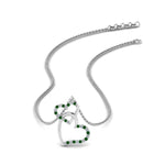 Load image into Gallery viewer, double-heart-diamond-pendant-with-emerald-in-FDPD9270GEMGR-NL-WG
