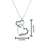 Load image into Gallery viewer, double-heart-diamond-pendant-with-emerald-in-FDPD9270GEMGR-NL-WG
