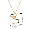 Load image into Gallery viewer, double-heart-diamond-pendant-with-emerald-in-FDPD9270GEMGR-NL-YG