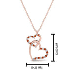 Load image into Gallery viewer, double-heart-diamond-pendant-with-orange-sapphire-in-FDPD9270GSAOR-NL-RG
