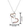 Load image into Gallery viewer, double-heart-diamond-pendant-with-orange-sapphire-in-FDPD9270GSAOR-NL-WG