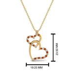 Load image into Gallery viewer, double-heart-diamond-pendant-with-orange-sapphire-in-FDPD9270GSAOR-NL-YG
