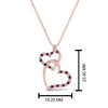 Load image into Gallery viewer, Double+Heart+Diamond+Pendant+With+Pink+Sapphire+In+14k+Rose+Gold-FDHPD328-RG