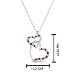 Load image into Gallery viewer, double-heart-diamond-pendant-with-pink-sapphire-in-FDPD9270GSADRPI-NL-WG
