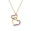 Load image into Gallery viewer, double-heart-diamond-pendant-with-pink-sapphire-in-FDPD9270GSADRPI-NL-YG