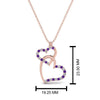 Load image into Gallery viewer, double-heart-diamond-pendant-with-purple-topaz-in-FDPD9270GVITO-NL-RG