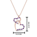 Load image into Gallery viewer, double-heart-diamond-pendant-with-purple-topaz-in-FDPD9270GVITO-NL-RG
