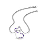Load image into Gallery viewer, double-heart-diamond-pendant-with-purple-topaz-in-FDPD9270GVITO-NL-WG
