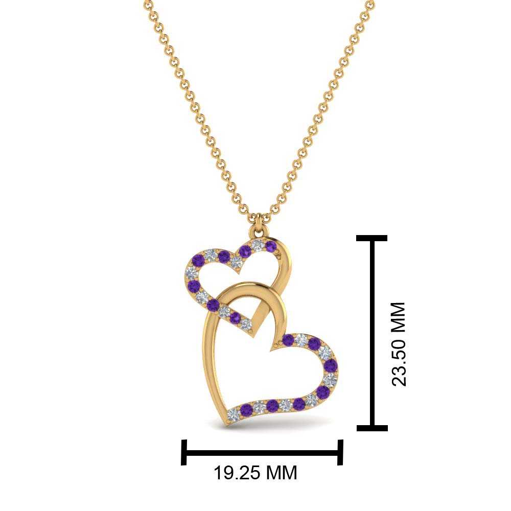 double-heart-diamond-pendant-with-purple-topaz-in-FDPD9270GVITO-NL-YG