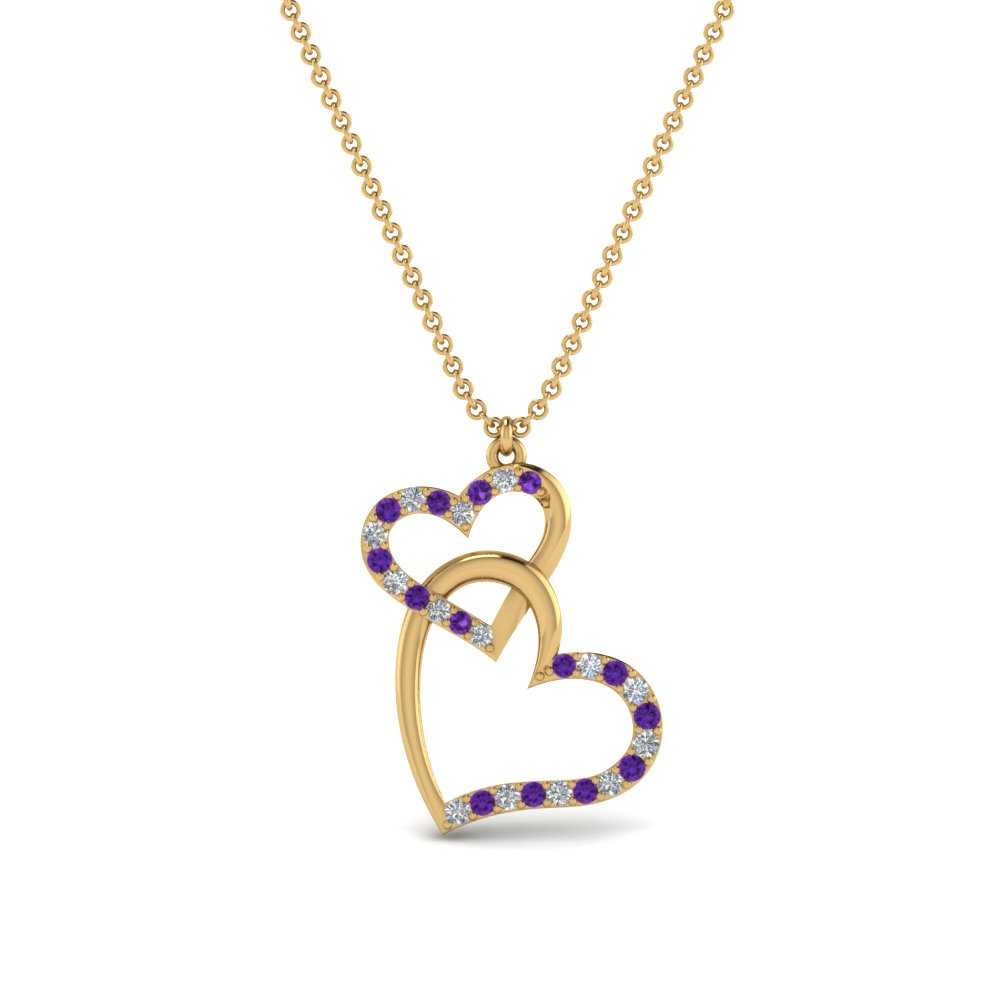 double-heart-diamond-pendant-with-purple-topaz-in-FDPD9270GVITO-NL-YG