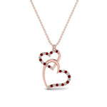 Load image into Gallery viewer, double-heart-diamond-pendant-with-ruby-in-FDPD9270GRUDR-NL-RG
