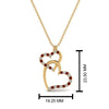 Load image into Gallery viewer, double-heart-diamond-pendant-with-ruby-in-FDPD9270GRUDR-NL-YG