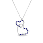 Load image into Gallery viewer, double-heart-diamond-pendant-with-sapphire-in-FDPD9270GSABL-NL-WG
