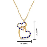 Load image into Gallery viewer, double-heart-diamond-pendant-with-sapphire-in-FDPD9270GSABL-NL-YG
