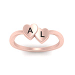 Load image into Gallery viewer, Double Heart Initial Ring
