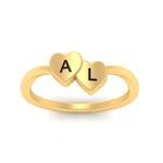 Load image into Gallery viewer, Double Heart Initial Ring
