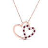 Load image into Gallery viewer, double-heart-open-pendant-with-pink-sapphire-in-FDPD10806-GSADRPI-NL-RG.jpg