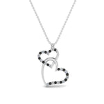 Load image into Gallery viewer, double-heart-pendant-with-black-diamond-in-FDPD9270GBLACK-NL-WG
