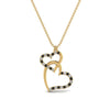 Load image into Gallery viewer, double-heart-pendant-with-black-diamond-in-FDPD9270GBLACK-NL-YG