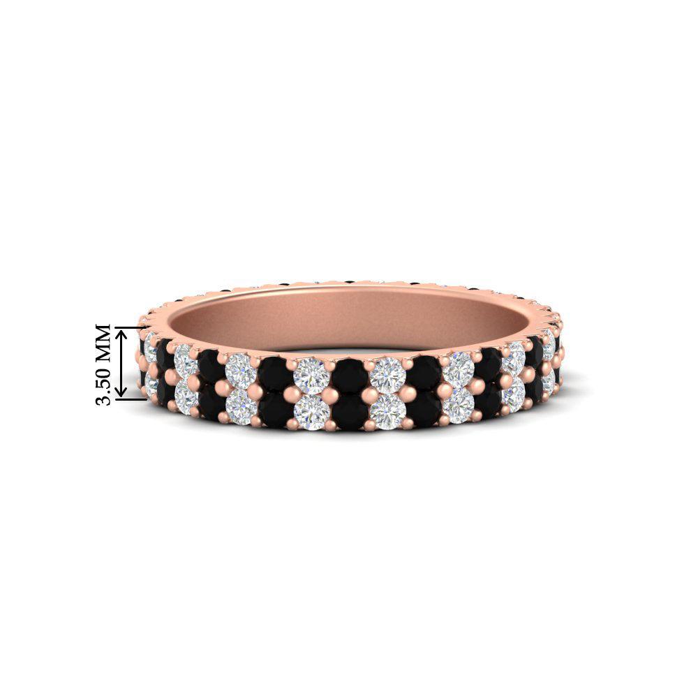 double-row-diamond-eternity-ring-1-ct-with-black-diamond-in-rose-gold-FD11378BGBLACK-1.00CT-NL-RG
