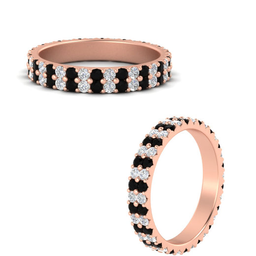 double-row-diamond-eternity-ring-1-ct-with-black-diamond-in-rose-gold-FD11378BGBLACK-1.00CT-NL-RG