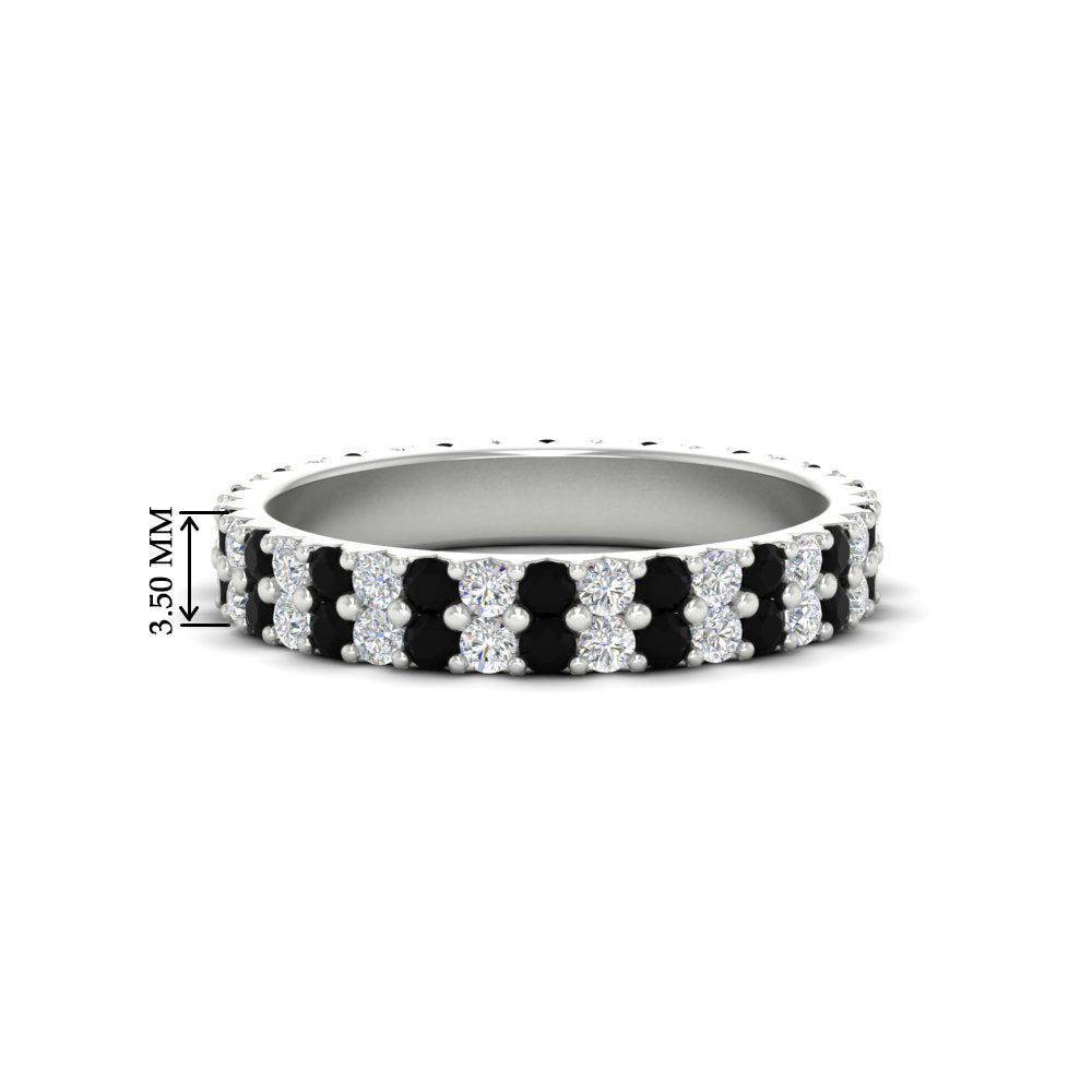 double-row-diamond-eternity-ring-1-ct-with-black-diamond-in-white-gold-FD11378BGBLACK-1.00CT-NL-WG