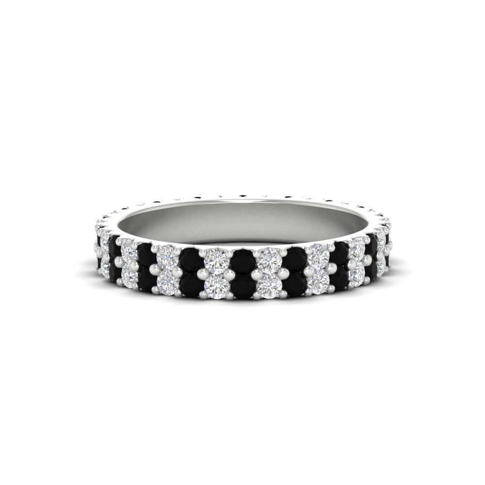 double-row-diamond-eternity-ring-1-ct-with-black-diamond-in-white-gold-FD11378BGBLACK-1.00CT-NL-WG