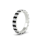 Load image into Gallery viewer, double-row-diamond-eternity-ring-1-ct-with-black-diamond-in-white-gold-FD11378BGBLACK-1.00CT-NL-WG

