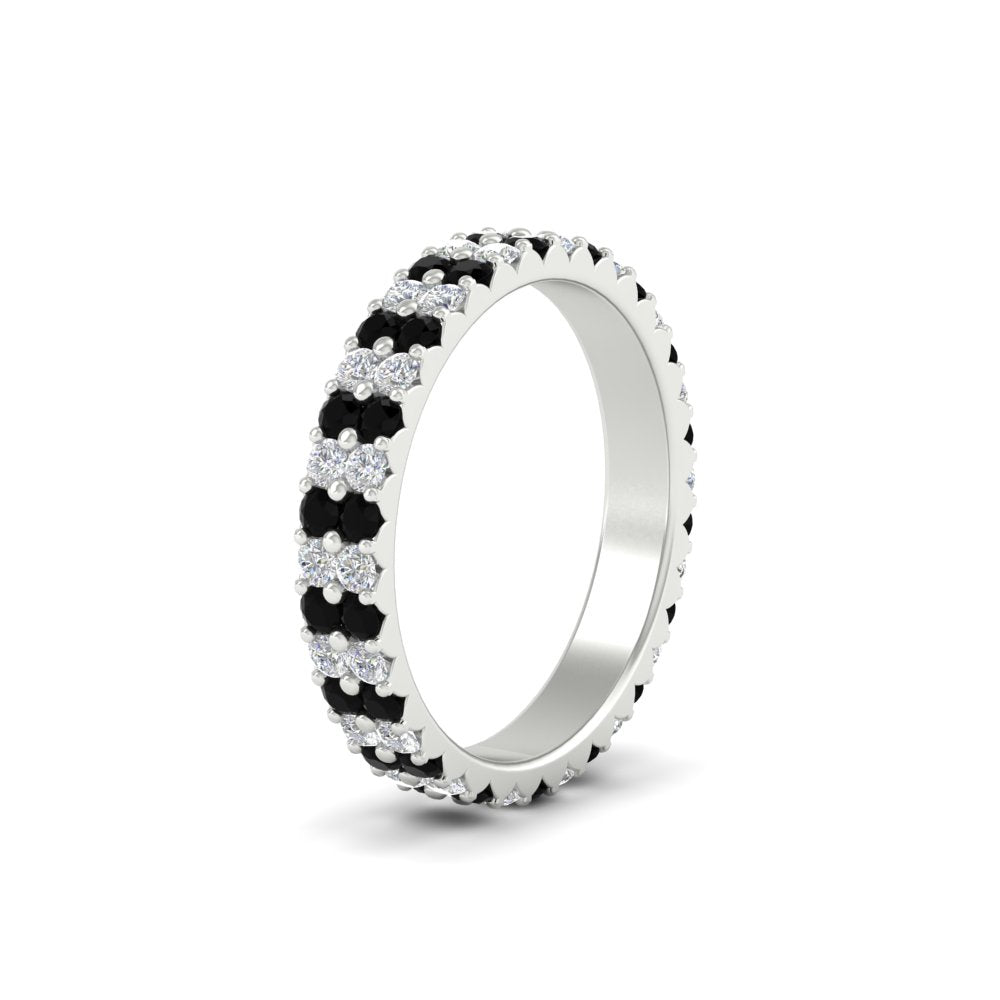 double-row-diamond-eternity-ring-1-ct-with-black-diamond-in-white-gold-FD11378BGBLACK-1.00CT-NL-WG