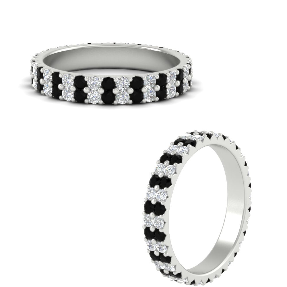 double-row-diamond-eternity-ring-1-ct-with-black-diamond-in-white-gold-FD11378BGBLACK-1.00CT-NL-WG