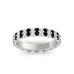 Load image into Gallery viewer, double-row-diamond-eternity-ring-1-ct-with-black-diamond-in-white-gold-FD11378BGBLACK-1.00CT-NL-WG
