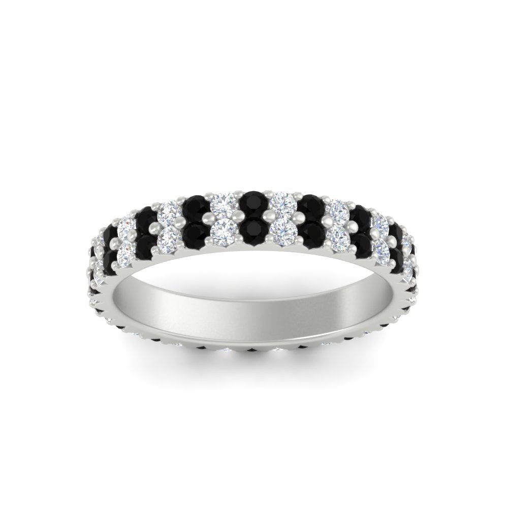 double-row-diamond-eternity-ring-1-ct-with-black-diamond-in-white-gold-FD11378BGBLACK-1.00CT-NL-WG