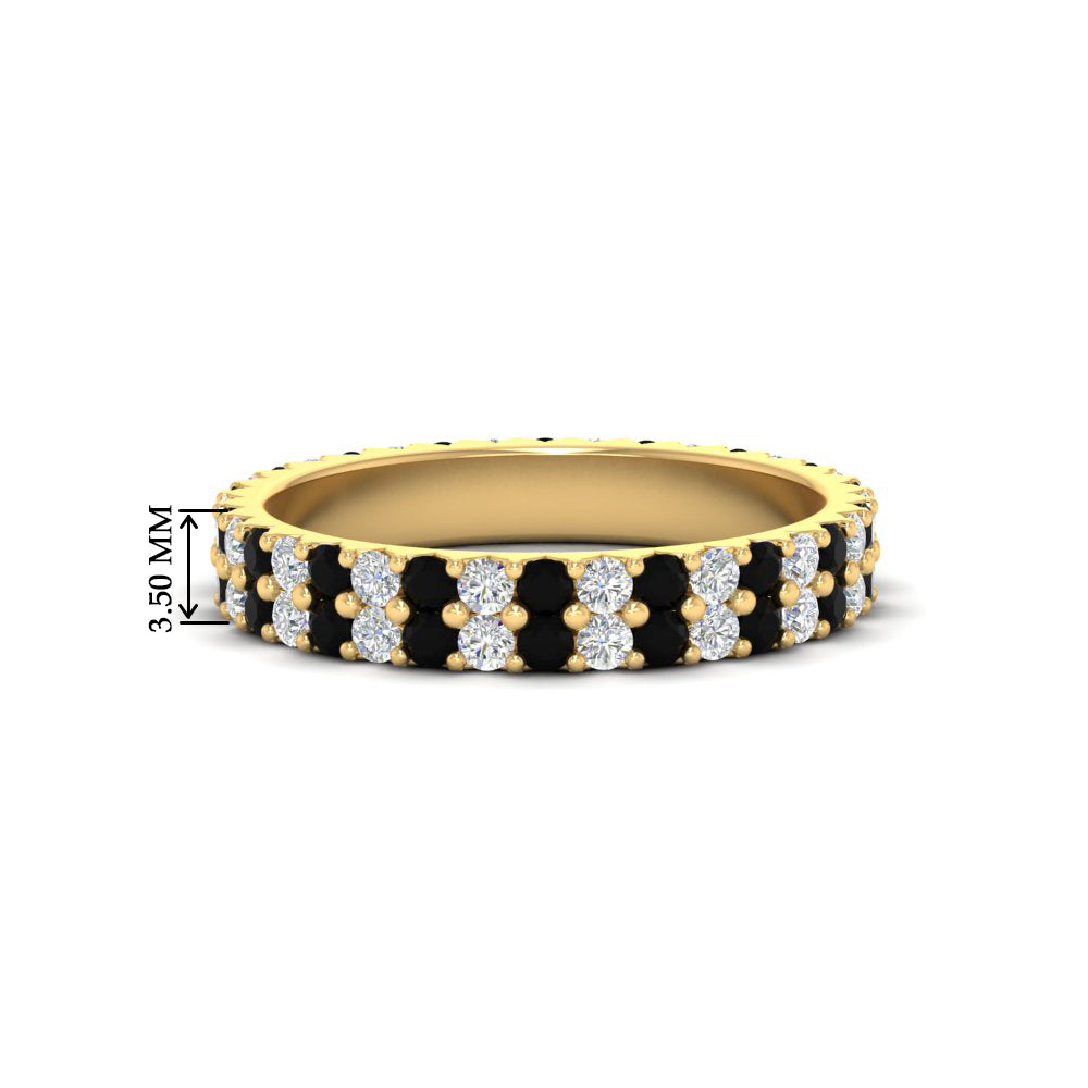 double-row-diamond-eternity-ring-1-ct-with-black-diamond-in-yellow-gold-FD11378BGBLACK-1.00CT-NL-YG