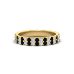 Load image into Gallery viewer, double-row-diamond-eternity-ring-1-ct-with-black-diamond-in-yellow-gold-FD11378BGBLACK-1.00CT-NL-YG
