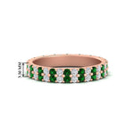 Load image into Gallery viewer, double-row-diamond-eternity-ring-1-ct-with-emerald-in-rose-gold-FD11378BGEMGR-1.00CT-NL-RG
