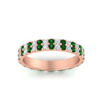 Load image into Gallery viewer, double-row-diamond-eternity-ring-1-ct-with-emerald-in-rose-gold-FD11378BGEMGR-1.00CT-NL-RG
