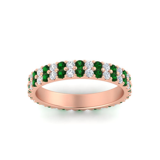 double-row-diamond-eternity-ring-1-ct-with-emerald-in-rose-gold-FD11378BGEMGR-1.00CT-NL-RG