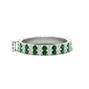 Load image into Gallery viewer, double-row-diamond-eternity-ring-1-ct-with-emerald-in-white-gold-FD11378BGEMGR-1.00CT-NL-WG