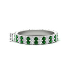 Load image into Gallery viewer, double-row-diamond-eternity-ring-1-ct-with-emerald-in-white-gold-FD11378BGEMGR-1.00CT-NL-WG
