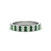Load image into Gallery viewer, double-row-diamond-eternity-ring-1-ct-with-emerald-in-white-gold-FD11378BGEMGR-1.00CT-NL-WG