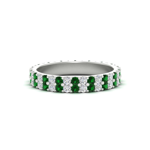 double-row-diamond-eternity-ring-1-ct-with-emerald-in-white-gold-FD11378BGEMGR-1.00CT-NL-WG