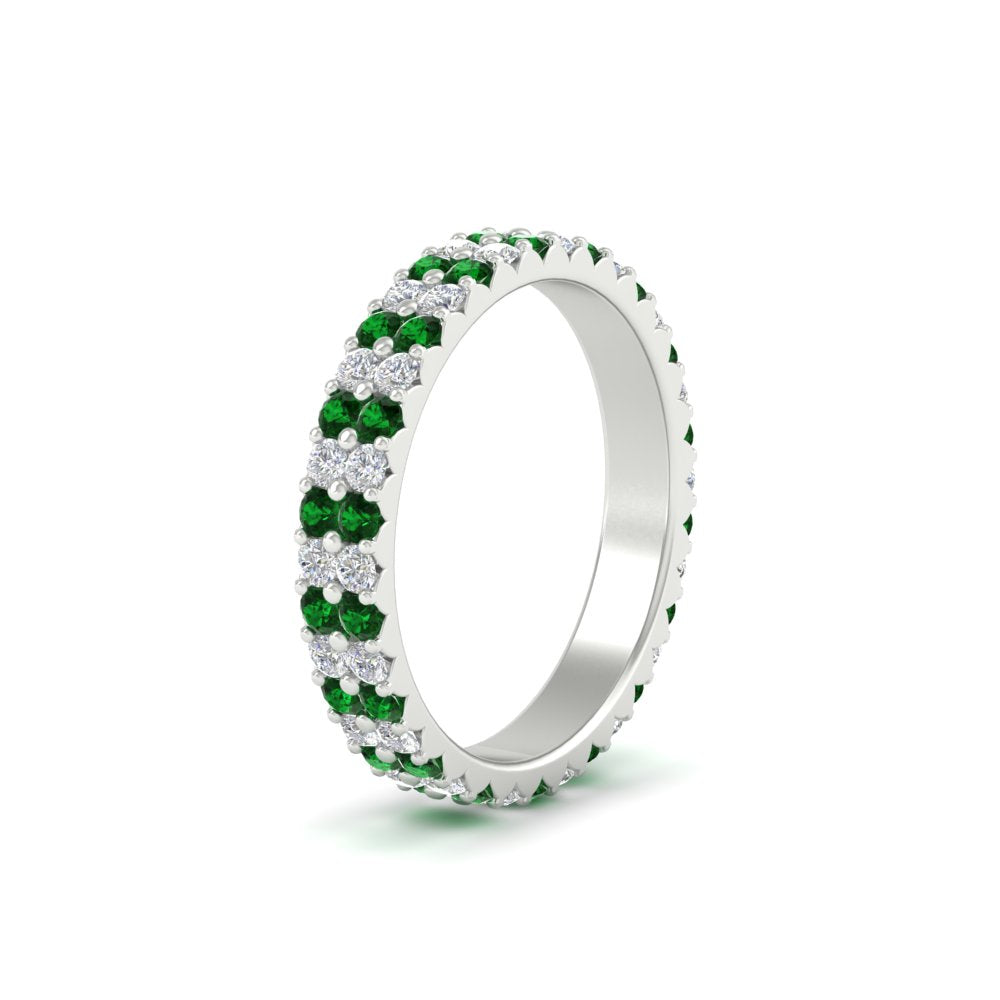 double-row-diamond-eternity-ring-1-ct-with-emerald-in-white-gold-FD11378BGEMGR-1.00CT-NL-WG