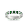 Load image into Gallery viewer, double-row-diamond-eternity-ring-1-ct-with-emerald-in-white-gold-FD11378BGEMGR-1.00CT-NL-WG
