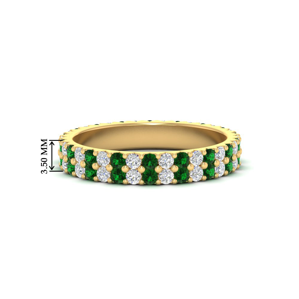 double-row-diamond-eternity-ring-1-ct-with-emerald-in-yellow-gold-FD11378BGEMGR-1.00CT-NL-YG