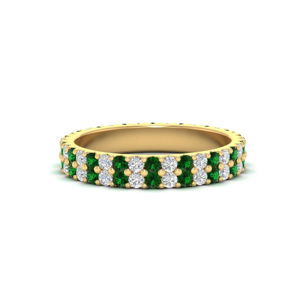 double-row-diamond-eternity-ring-1-ct-with-emerald-in-yellow-gold-FD11378BGEMGR-1.00CT-NL-YG