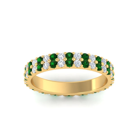 double-row-diamond-eternity-ring-1-ct-with-emerald-in-yellow-gold-FD11378BGEMGR-1.00CT-NL-YG