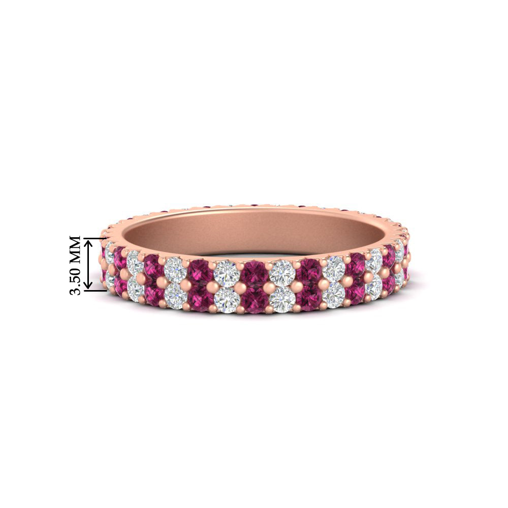 double-row-diamond-eternity-ring-1-ct-with-pink-sapphire-in-rose-gold-FD11378BGSADRPI-1.00CT-NL-RG